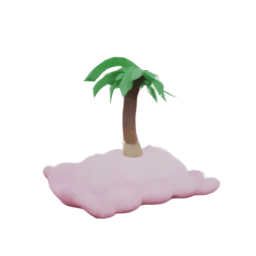 Palm tree on pink cloud
