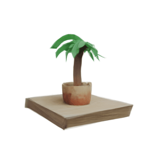 Palm tree in wooden pot